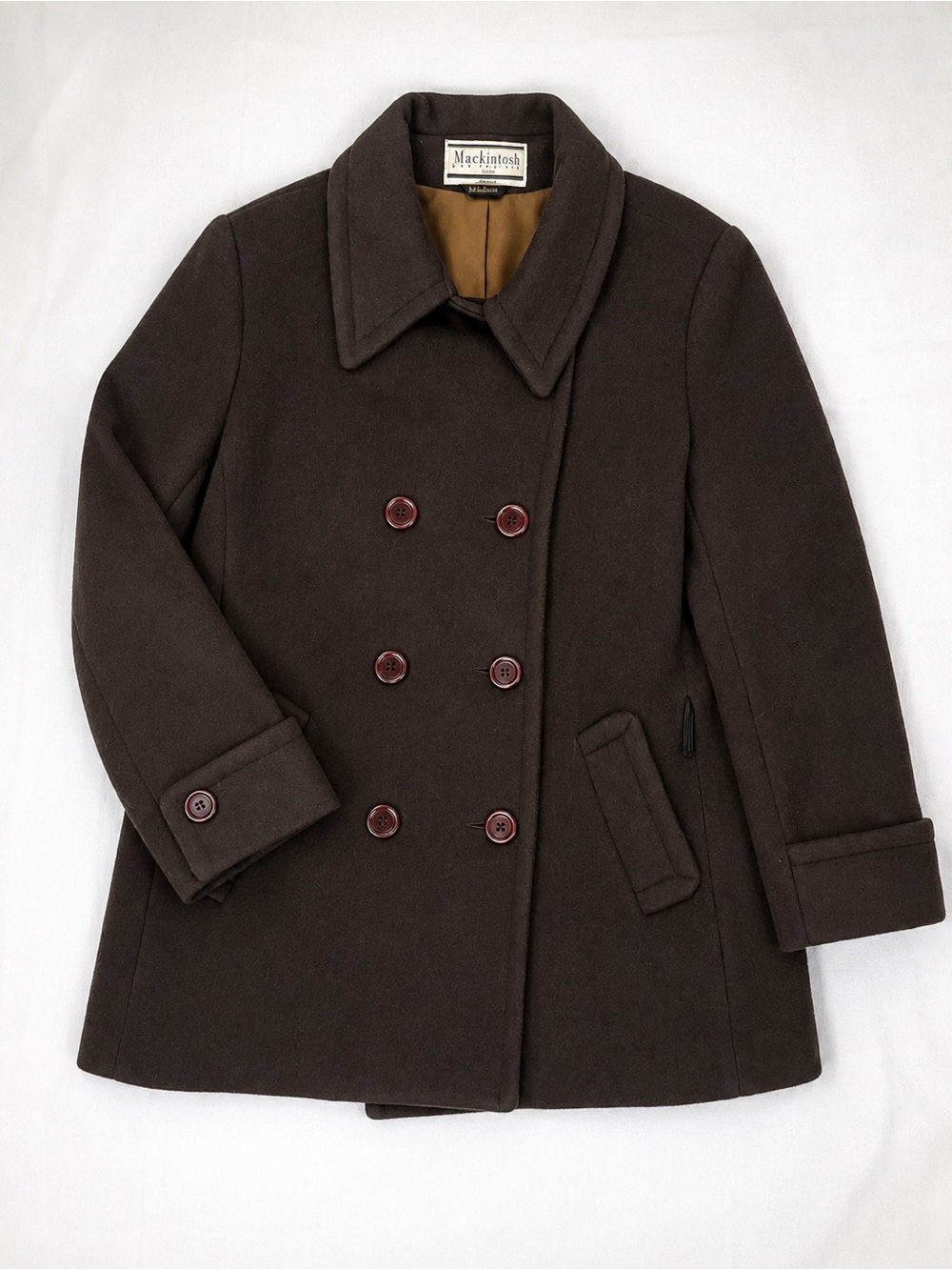 Mackintosh of New England Wool Blend Double-Breasted Coat